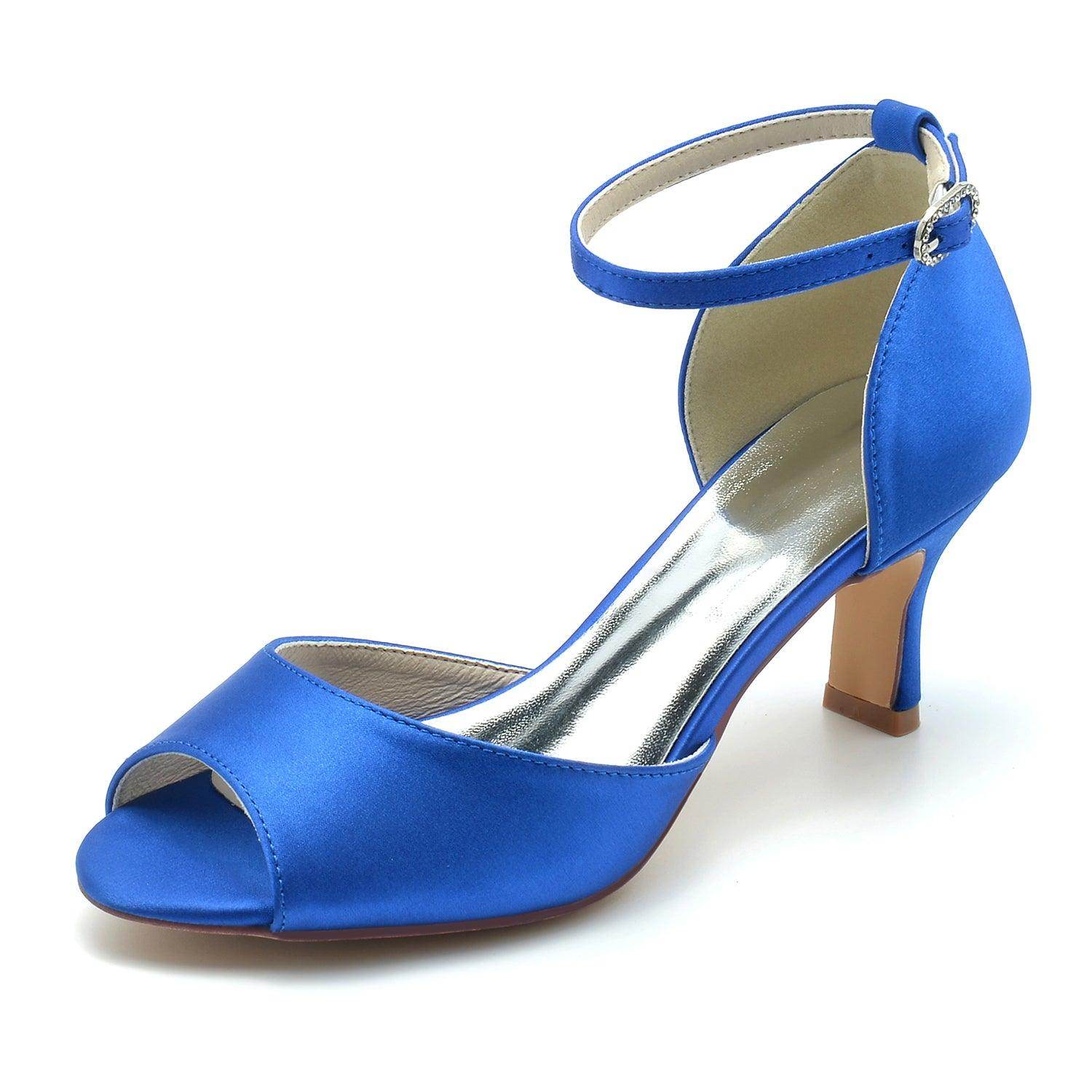 Blue Satin Heels CK0305 - COCOMELODY